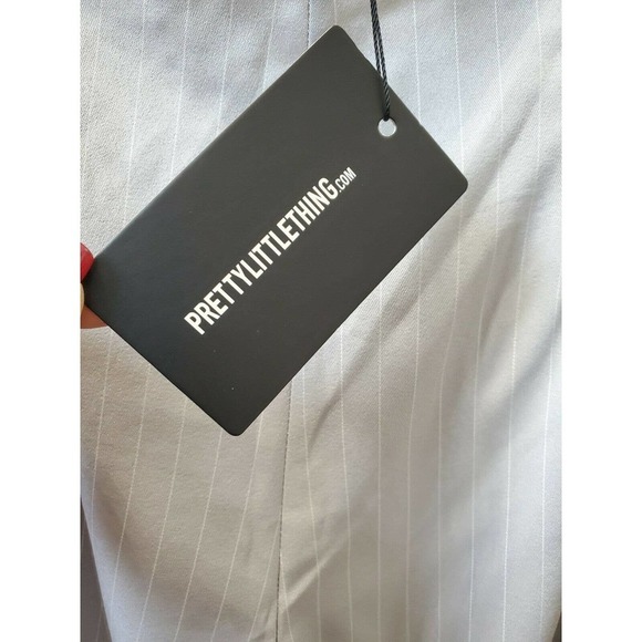 Prettylittlething Women's Gray Lined Polyester High Waisted Trouser Pant Size 6 - Picture 5 of 11